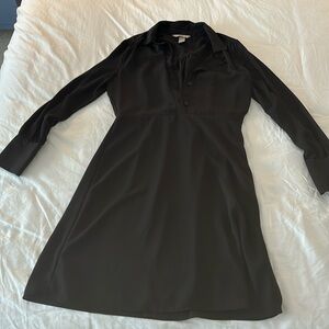 Black fitted shirt dress